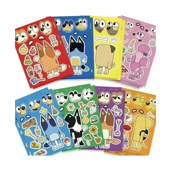 1 pack of 40 Sheets Bluey Stickers Cute Anime Stickers DIY Puzzle Stick… - Picture 2 of 6